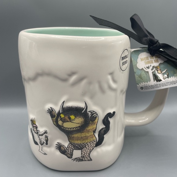 Rae Dunn WHERE THE WILD THINGS ARE Mug Double Sided With 3D Forest Detail NEW - Picture 1 of 4